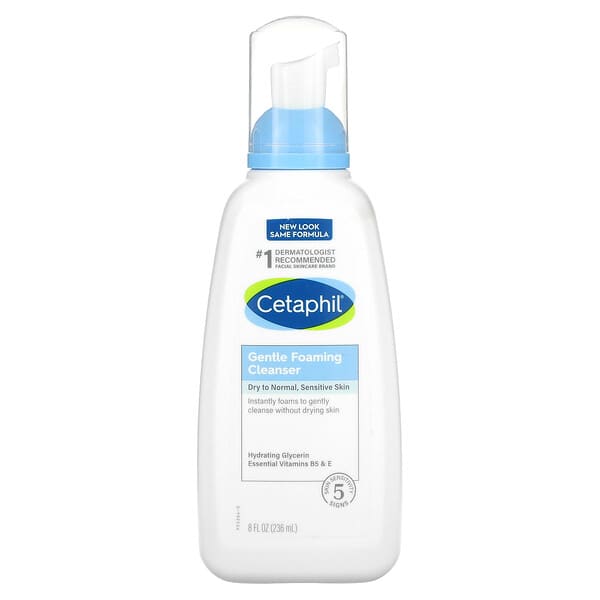 Cetaphil, Gentle Foaming Cleanser, Dry to Normal, Sensitive Skin, Fragrance Free, 8 fl oz (236 ml)
