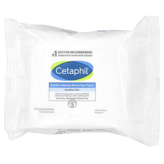 Cetaphil, Toallitas desmaquillantes suaves, 25 toallitas prehumectadas