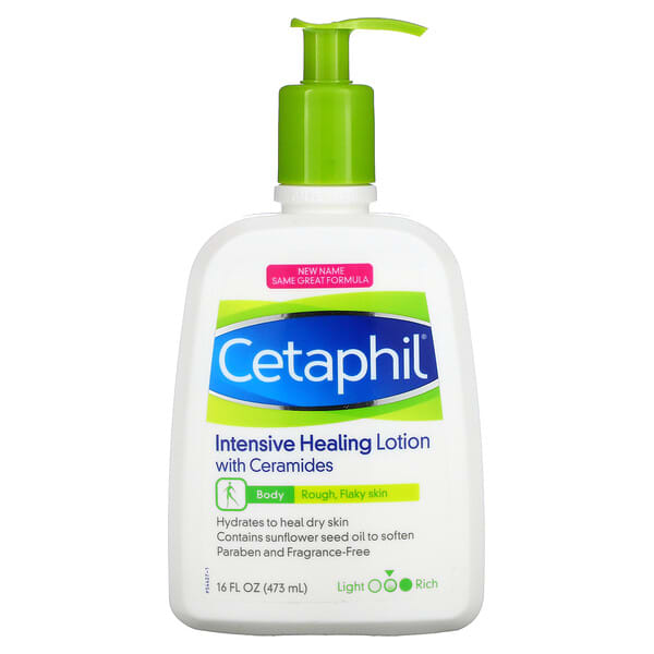 Cetaphil, Intensive Healing Lotion with Ceramides, Medium, Fragrance Free, 16 fl oz (473 ml)