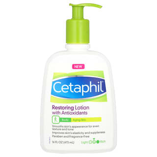 Cetaphil, Loción restauradora con antioxidantes, Media, Sin fragancia, 473 ml (16 oz. Líq.)