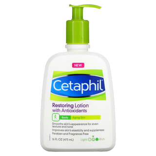 Cetaphil, Восстанавливающий лосьон с антиоксидантами, средний, без отдушек, 473 мл (16 жидк. Унций)
