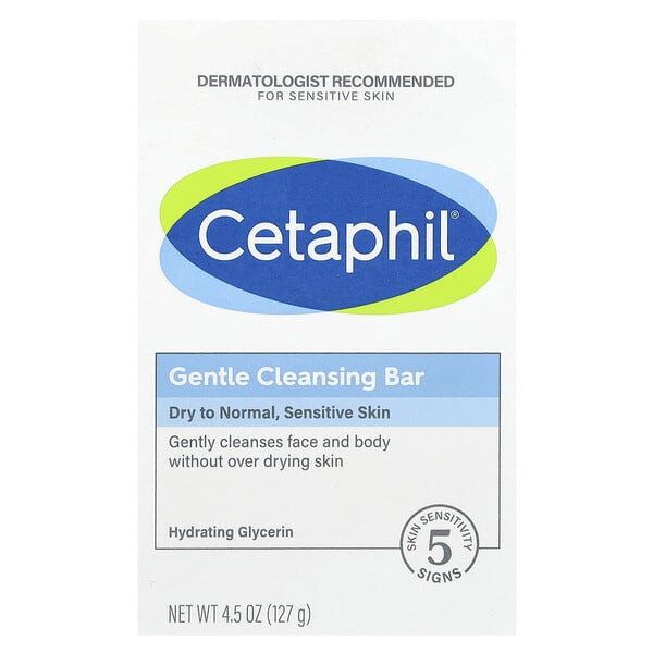 Cetaphil, 젠틀 클렌징 바 비누, 127g(4.5oz)