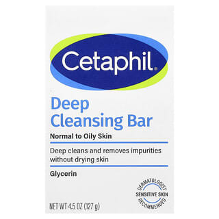 Cetaphil, Mélytisztító bár, száraztól normálig, érzékeny bőrre, 4,5 uncia (127 g)