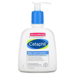 Cetaphil, ผลิตภัณฑ์ทำความสะอาดผิวหน้าสำหรับใช้ทุกวัน บรรจุ 8 ออนซ์ (237 มล.)