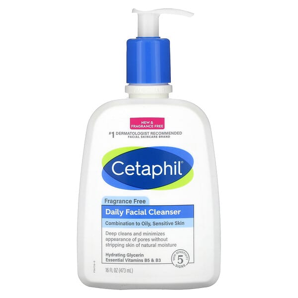 Cetaphil, Daily Facial Cleanser, Fragrance Free, 16 fl oz (473 ml)