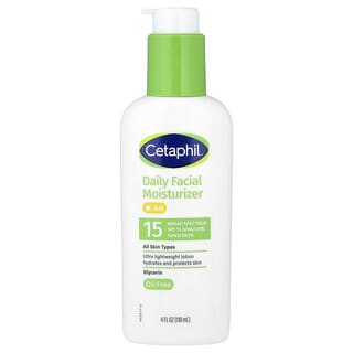 Cetaphil, Denní hydratační krém na obličej s ochranným faktorem SPF 15, bez vůně, 4 fl oz (118 ml)