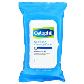 Cetaphil, Paños limpiadores suaves para la piel, 25 paños prehumedecidos, 5,0 x 7,9 (12 x 20 cm)