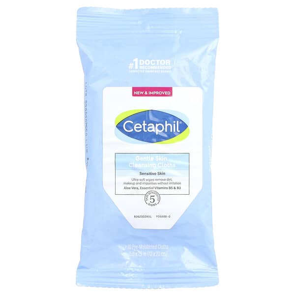 Cetaphil, 溫和卸妝溼巾，無香，10 塊預浸溼巾
