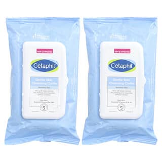 Cetaphil, Деликатные салфетки для очищения кожи, без отдушек, 2 упаковки, по 25 предварительно увлажненных салфеток