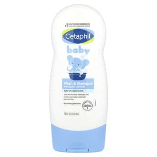 Cetaphil, детский гель для душа и шампунь, с органической календулой, 230 мл (7,8 жидк. унции)