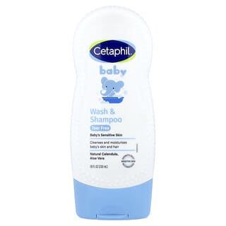 Cetaphil, Baby, Wash & Shampoo, Natural Calendula, Aloe Vera, 7.8 fl oz (230 ml)