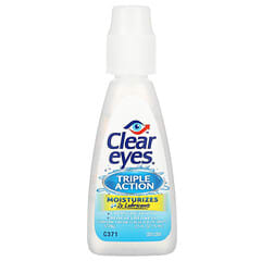 Clear Eyes, トリプルアクション、うるおい補給／Redness Reliever Eye Drops、15ml（0.5液量オンス）