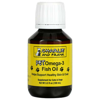 Charlie & Frank, Aceite de pescado con omega-3 para mascotas, Para perros y gatos, 100 ml (3,3 oz. líq.)