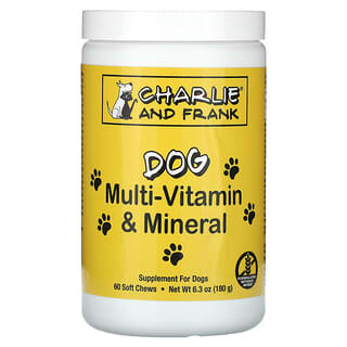 Charlie and Frank, Комплекс мультивитаминов и минералов для собак, поддерживает свежее дыхание, 60 мягких жевательных таблеток