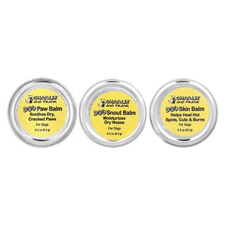 Charlie and Frank, Dog Balm Variety Set: Paw, Skin, Snout, 3 Tins, 0.3 oz (8.5 g) Each