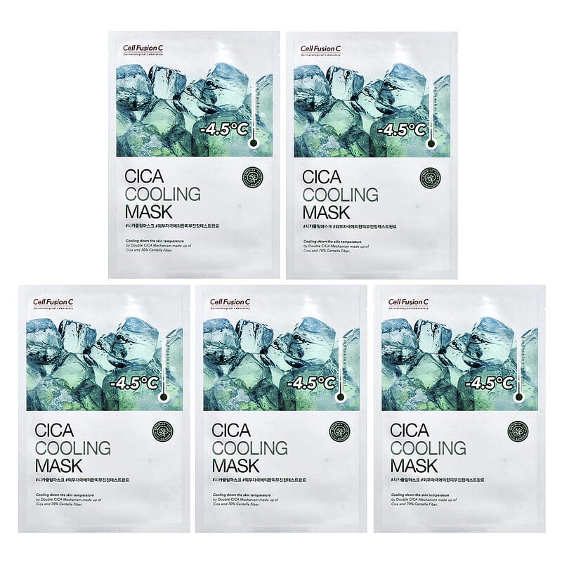 新品　Cell+ Finish Mask 20ml×5枚　5箱 積雪草清爽美容面膜，5 片，0.95 盎司（27 克）