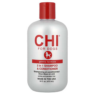 CHI for Dogs, Shampooing et après-shampooing 2-en-1, Formule douce, Pour chiens, 473 ml