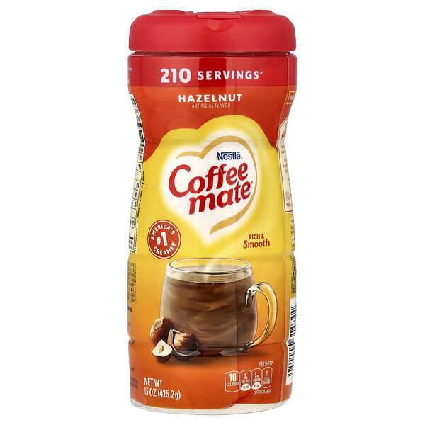 Coffee Mate, 粉末咖啡奶精，榛子味，15 盎司（425.2 克）