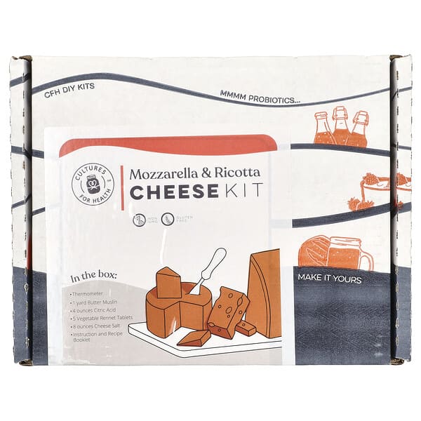 Cultures for Health, Cheese Kit, Mozzarella & Ricotta, 1 Kit