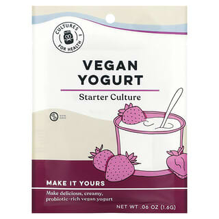 Cultures for Health, Yogur vegano, 4 sobres, 1,6 g (0,06 oz)