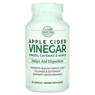 Country Farms, Apple Cider Vinegar, Ginger, Cayenne & Maple, 90 Capsules