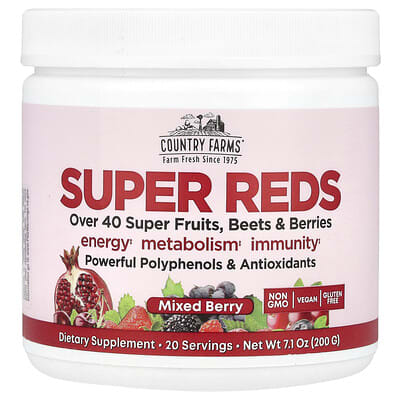 Country Farms, Super Reds, Mixed Berries, 7.1 oz (200 g)