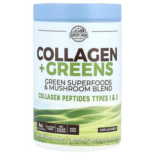 Country Farms, Collagen + Greens, Sem Sabor, 300 g (10,6 oz)