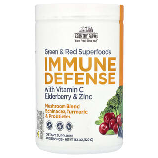 Country Farms, Immune Defense with Vitamin C, Elderberry & Zinc, Immunabwehr mit Vitamin C, Holunder und Zink, 320 g (11,3 oz.)