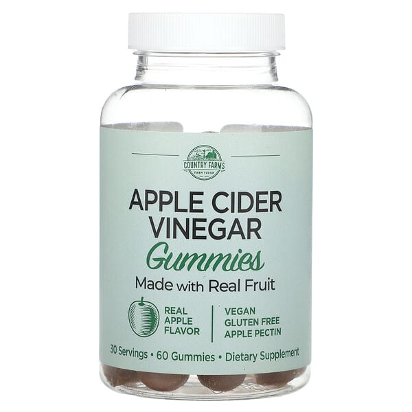 Apple Cider Vinegar Gummies, Real Apple, 60 Gummies (250 mg per Gummy)
