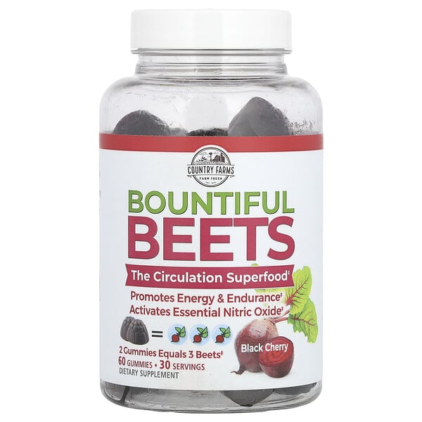 Bountiful Beets Gummies, Black Cherry, 60 Gummies