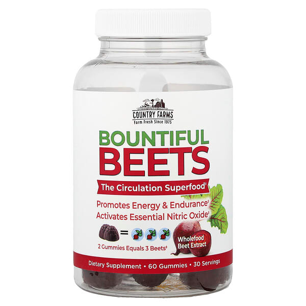 Country Farms, Bountiful Beets Gummies, Wholefood Beet Extract, 60 Gummies — product photo 1
