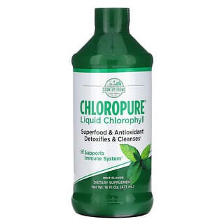 Country Farms, Chloropure Chlorophylle liquide, Menthe, 473 ml
