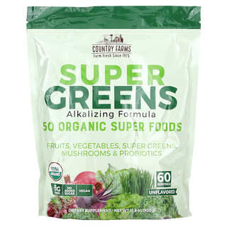 Country Farms, Super Greens, Alkalizing Formula, Unflavored, 31.8 oz (900 g)