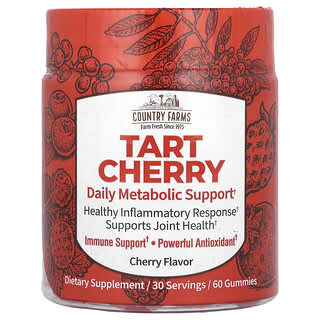 Country Farms, Tart Cherry, ежедневная поддержка метаболизма, вишня, 60 жевательных таблеток
