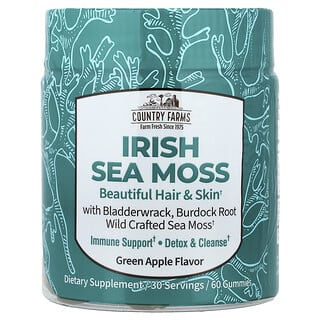 Country Farms, Irish Sea Moss Gummies, Green Apple, 60 Gummies