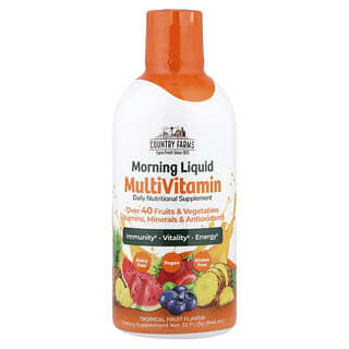Country Farms, Multivitamínico Líquido Matinal, Frutas Tropicais, 946 ml (32 fl oz)