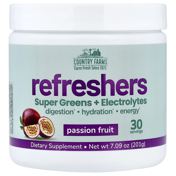 Refreshers, Super Greens + Electrolytes, Passion Fruit, 7.09 oz (201 g)