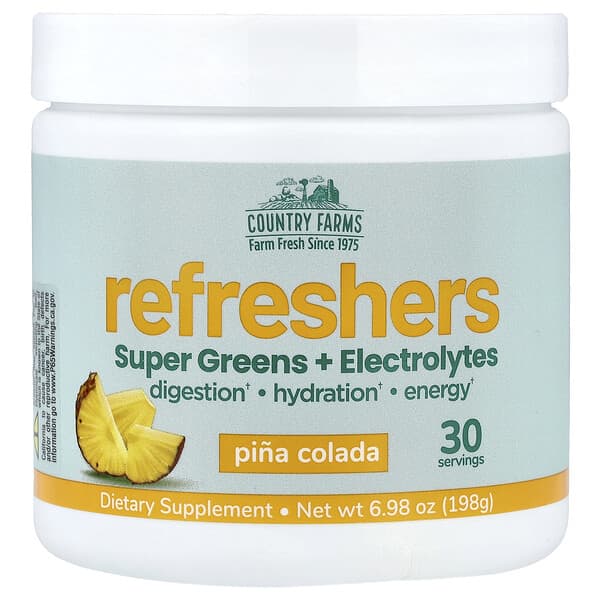 Refreshers, Super Greens + Electrolytes, Pina Colada, 6.98 oz (198 g)