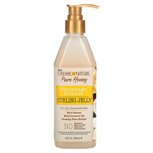Creme Of Nature, Pure Honey, Shrinkage Defense, Curling jelly, 12 fl oz (355 ml)