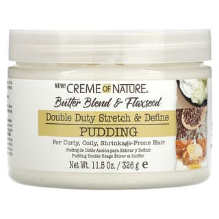 Creme Of Nature, Mélange de beurre et de graines de lin, Pudding extensible et défini, Double action, 326 g