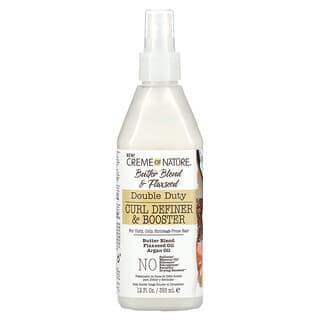 Creme Of Nature, Butter Blend & Flaxseed, Double Duty, Curl Definer & Booster, 12 fl oz (355 ml)