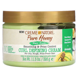 Creme Of Nature, Pure Honey, Hair Food, crema lisciante e anticrespo per definire i ricci, 326 g