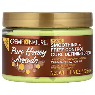 Creme Of Nature, Puhdasta hunajaa, hiusruokaa, silottavaa ja pörröisyyttä ehkäisevää kiharoiden muotoiluvoidetta, 326 g