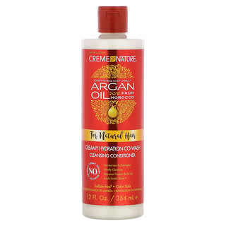 Creme Of Nature, Aceite de argán natural certificado de Marruecos, Acondicionador de limpieza con lavado combinado con hidratación cremosa, 354 ml (12 oz. Líq.)