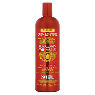 Creme Of Nature, Certified Natural Argan Oil From Morocco, Sulfate Free Moisture & Shine Shampoo, 20 fl oz (591 ml)
