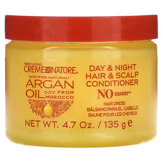 Creme Of Nature, Certified Natural Argan Oil From Morocco, Day & Night Hair & Scalp Conditioner, 4.7 oz (135 g)