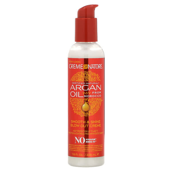 Creme Of Nature, Certified Natural Argan Oil From Morocco, Smooth &amp; Shine Blow Out Creme, 7.6 fl oz (226 ml)