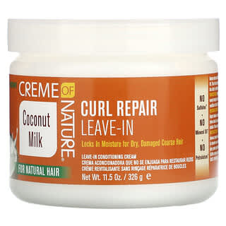 Creme Of Nature‏, Leave-In, Curl Repair, חלב קוקוס, 326 גרם (11.5 אונקיות)