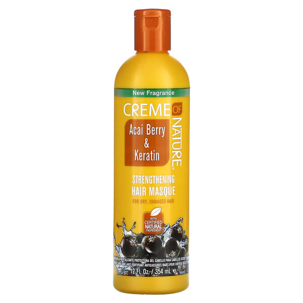 Creme Of Nature, Acai Berry &amp; Keratin, Strengthening Hair Masque, 12 fl oz (354 ml)
