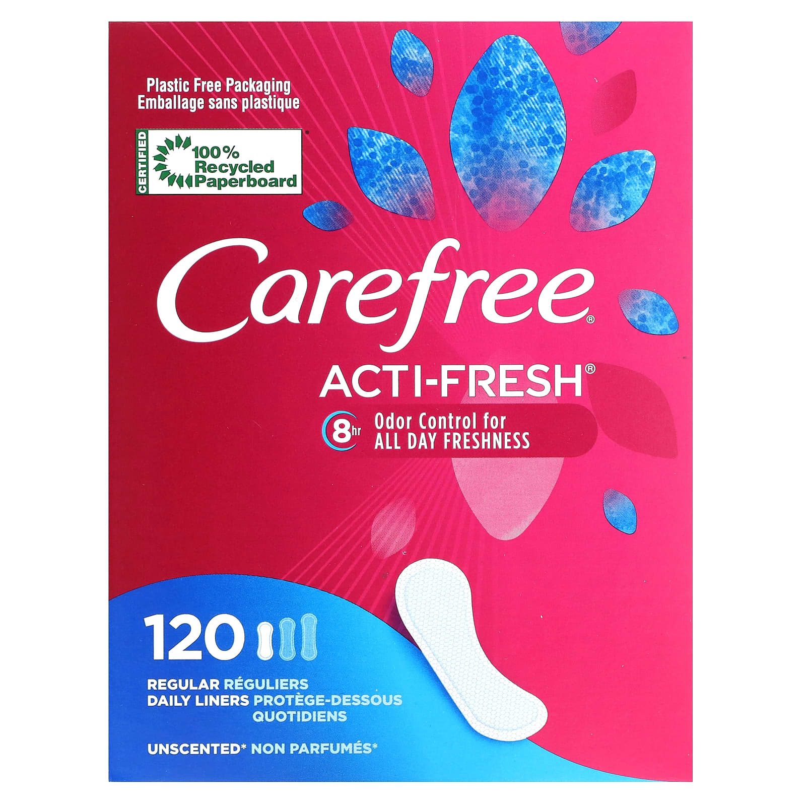 Carefree Acti-Fresh Perfectly Thin Unscented Liners 60 ea, Feminine Care